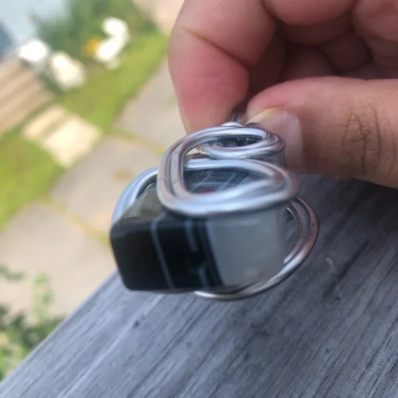 Silver Tone Wire Wrapped Pendant - Picture 10 of 15